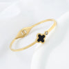 Wholesale Stainless Steel Fourleaf Clover Fashion Electroplated Women's Bracelet