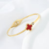 Wholesale Stainless Steel Fourleaf Clover Fashion Electroplated Women's Bracelet