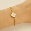 Wholesale 316L Stainless Steel Fourleaf Clover Letter Bracelet Electroplated Unisex