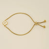 Wholesale 316L Stainless Steel Fourleaf Clover Letter Bracelet Electroplated Unisex