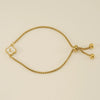 Wholesale 316L Stainless Steel Fourleaf Clover Letter Bracelet Electroplated Unisex