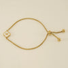 Wholesale 316L Stainless Steel Fourleaf Clover Letter Bracelet Electroplated Unisex