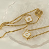 Wholesale 316L Stainless Steel Fourleaf Clover Letter Bracelet Electroplated Unisex
