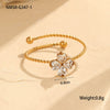 Wholesale Stainless Steel Fourleaf Clover Open Ring Light Luxury Hand Jewelry Electroplated For Women