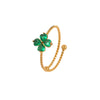 Wholesale Stainless Steel Fourleaf Clover Open Ring Light Luxury Hand Jewelry Electroplated For Women