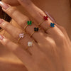 Wholesale Stainless Steel Fourleaf Clover Open Ring Light Luxury Hand Jewelry Electroplated For Women