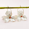 Wholesale Stainless Steel French Retro Flower Earrings With Imitation Shell And Electroplating Treatment