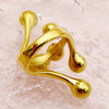 Wholesale Stainless Steel French Retro Geometric Electroplated Women's Ring With Gold Beads And Multirow Connection