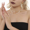 Wholesale 316L Stainless Steel Freshwater Pearl Geometric Light Luxury Clavicle Necklace Jewelry