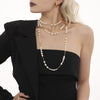 Wholesale 316L Stainless Steel Freshwater Pearl Geometric Light Luxury Clavicle Necklace Jewelry