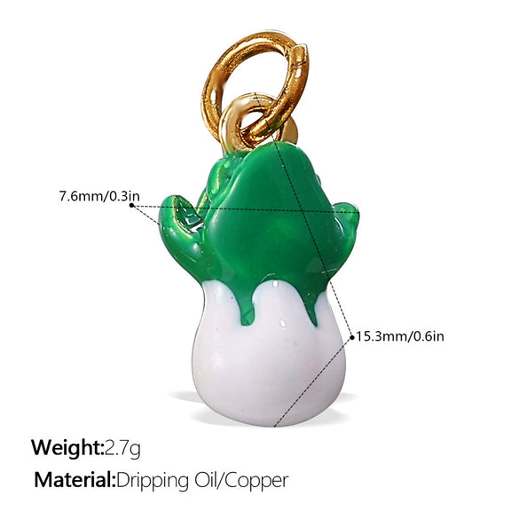 Wholesale 316L Stainless Steel Fruit And Vegetable 3D Dripping Oil Style Necklace Pendant And Bracelet Accessories