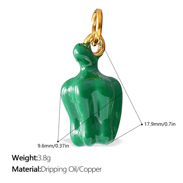 Wholesale 316L Stainless Steel Fruit And Vegetable 3D Dripping Oil Style Necklace Pendant And Bracelet Accessories