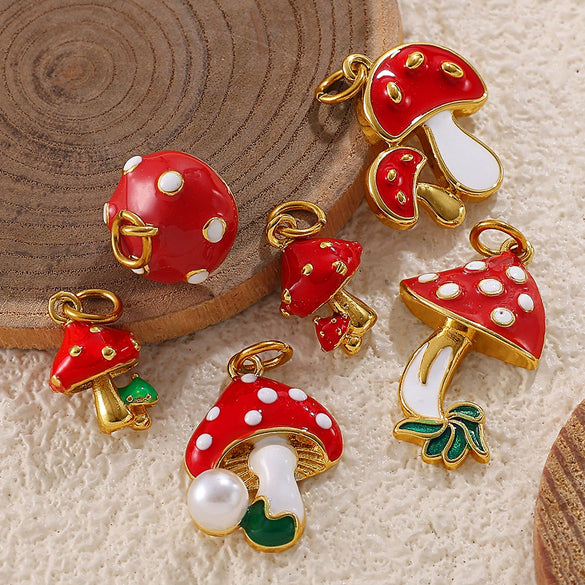 Wholesale 316L Stainless Steel Fruit And Vegetable 3D Dripping Oil Style Necklace Pendant And Bracelet Accessories