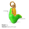 Wholesale 316L Stainless Steel Fruit And Vegetable 3D Dripping Oil Style Necklace Pendant And Bracelet Accessories