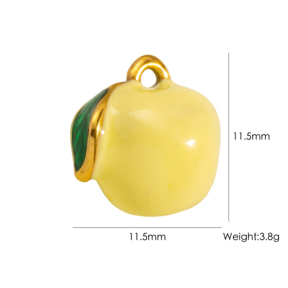 Wholesale Stainless Steel Fruit Food Style Dripping Oil Handmade Jewelry Pendant