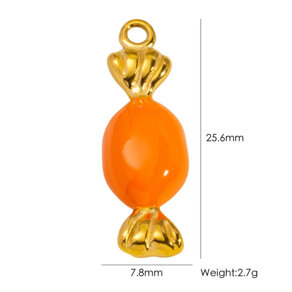 Wholesale Stainless Steel Fruit Food Style Dripping Oil Handmade Jewelry Pendant