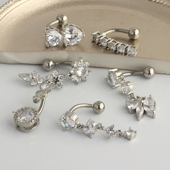 Wholesale Stainless Steel Fruit Pattern Navel Ring Set Body Piercing Jewelry
