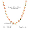 Wholesale Stainless Steel Fruit Pattern Oil Dripping Cherry Pendant O Word Chain Necklace For Women