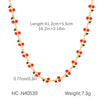Wholesale Stainless Steel Fruit Pattern Oil Dripping Cherry Pendant O Word Chain Necklace For Women
