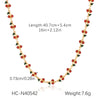 Wholesale Stainless Steel Fruit Pattern Oil Dripping Cherry Pendant O Word Chain Necklace For Women