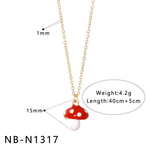 Wholesale Stainless Steel Fruit Pendant Oil Drop Necklace And Titanium Steel Bracelet Set With Fruit Pendant Electroplated With 18K Furnace Vacuum Plating