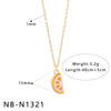 Wholesale Stainless Steel Fruit Pendant Oil Drop Necklace And Titanium Steel Bracelet Set With Fruit Pendant Electroplated With 18K Furnace Vacuum Plating