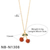 Wholesale Stainless Steel Fruit Pendant Oil Drop Necklace And Titanium Steel Bracelet Set With Fruit Pendant Electroplated With 18K Furnace Vacuum Plating
