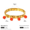 Wholesale Stainless Steel Fruit Pendant Oil Drop Necklace And Titanium Steel Bracelet Set With Fruit Pendant Electroplated With 18K Furnace Vacuum Plating