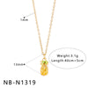 Wholesale Stainless Steel Fruit Pendant Oil Drop Necklace And Titanium Steel Bracelet Set With Fruit Pendant Electroplated With 18K Furnace Vacuum Plating