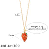Wholesale Stainless Steel Fruit Pendant Oil Drop Necklace And Titanium Steel Bracelet Set With Fruit Pendant Electroplated With 18K Furnace Vacuum Plating