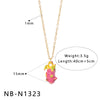 Wholesale Stainless Steel Fruit Pendant Oil Drop Necklace And Titanium Steel Bracelet Set With Fruit Pendant Electroplated With 18K Furnace Vacuum Plating