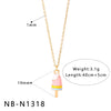Wholesale Stainless Steel Fruit Pendant Oil Drop Necklace And Titanium Steel Bracelet Set With Fruit Pendant Electroplated With 18K Furnace Vacuum Plating