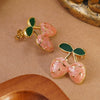 Wholesale Stainless Steel Fruit Shape Dripping Oil Earrings For Women Creamy Sweet Girl Style