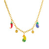 Wholesale Stainless Steel Fruit Shaped Cartoon Style Pendant Necklace With Gold Plated O Word Chain