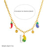 Wholesale Stainless Steel Fruit Shaped Cartoon Style Pendant Necklace With Gold Plated O Word Chain