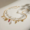Wholesale Stainless Steel Geometric Accessories Necklace Double Layer Stacked Wear Electroplated For Women