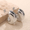 Wholesale 316L Stainless Steel Geometric And Drop Shape Fashion Earrings 18K Gold Plated