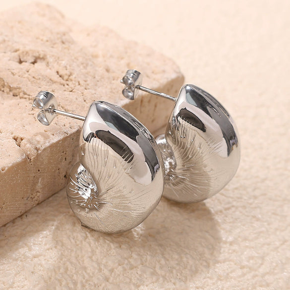 Wholesale 316L Stainless Steel Geometric And Drop Shape Fashion Earrings 18K Gold Plated
