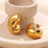 Wholesale 316L Stainless Steel Geometric And Drop Shape Fashion Earrings 18K Gold Plated