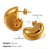 Wholesale 316L Stainless Steel Geometric And Drop Shape Fashion Earrings 18K Gold Plated