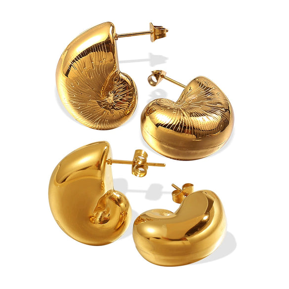 Wholesale 316L Stainless Steel Geometric And Drop Shape Fashion Earrings 18K Gold Plated