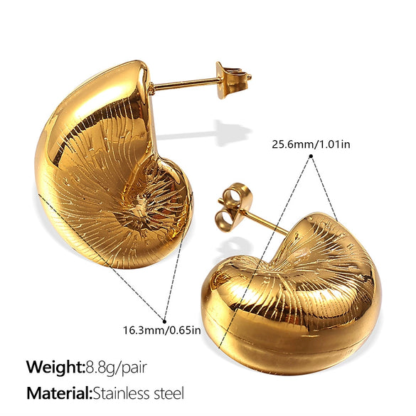 Wholesale 316L Stainless Steel Geometric And Drop Shape Fashion Earrings 18K Gold Plated