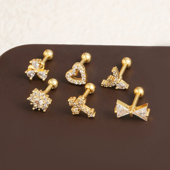 Wholesale Stainless Steel Geometric And Heart Shape Electroplated Women's Earrings