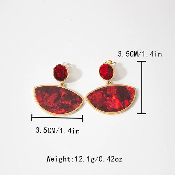 Wholesale Stainless Steel Geometric And Heart Shaped Electroplated Earrings For Women