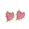 Wholesale Stainless Steel Geometric And Heart Shaped Electroplated Earrings For Women