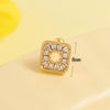 Wholesale Stainless Steel Geometric And Heartshaped Earrings With Flower Pattern And Electroplating
