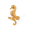 Wholesale Stainless Steel Geometric Animal Seahorse Opening Ring Electroplated Nonfading Jewelry