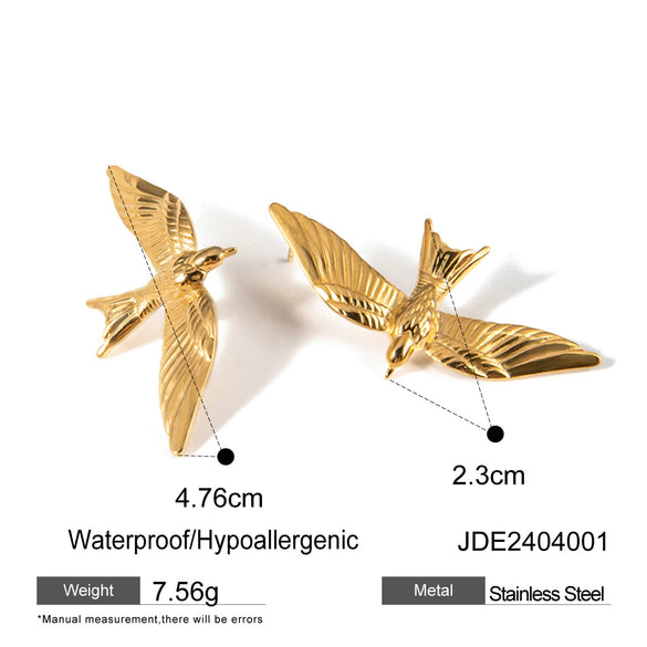Wholesale Stainless Steel Geometric Animal Style Electroplated Earrings For Women