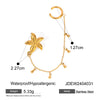 Wholesale Stainless Steel Geometric Animal Style Electroplated Single Starfish Rhinestone Ear Clip Earrings Jewelry For Women
