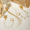Wholesale Stainless Steel Geometric Animal Style Electroplated Single Starfish Rhinestone Ear Clip Earrings Jewelry For Women